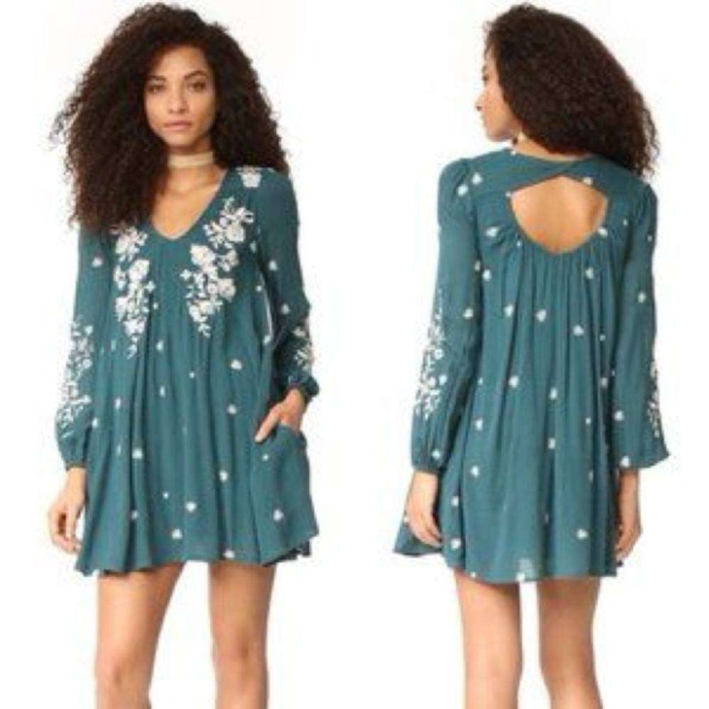 Free People SWEET TENNESSEE EMBROIDERED DRESS Size M
